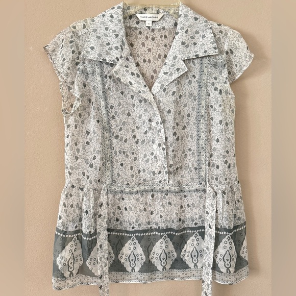Marc Jacobs Tops - Marc Jacobs 100% Silk Printed Blouse Size 6
